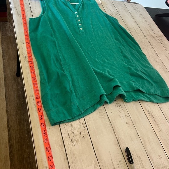 J.Jill love line 100% linen teal Sleevless too size large - Picture 7 of 9